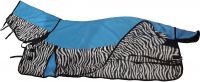 Turnout Waterproof Summer Combo Horse Rugs Sky Blue Zebra 150-300g Filling