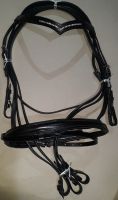 Genuine Imported  leather horse crystal V shape bridle Black with rust proof fittings