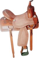 Genuine imported leather show western flower carving saddle Brown with rust proof fittings