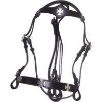 Genuine Imported  leather cross embedded horse bridle with rust proof fittings