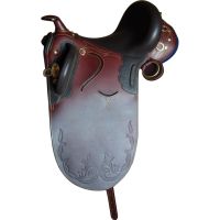 Genuine imported leather Australian stock Flowers carving saddle Brown with rust proof fittings