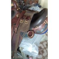 Genuine imported leather Australian stock Butterfly carving saddle Brown with rust proof fittings