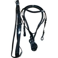 Genuine imported Black PVC horse racing bridle with rust proof steel fittings pink