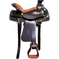 Genuine imported Leather western brown saddle with rust proof fitting 