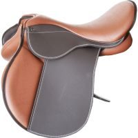Genuine imported synthetic status horse premium brown saddle with rust proof fitting 