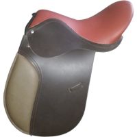 Genuine imported leather jumping horse gray seat saddle with rust proof fitting