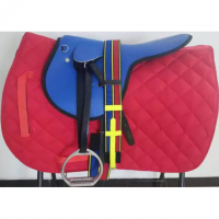 Genuine imported quality synthetic horse racing saddles set with saddle pad,iron stirrups,girth and with rust proof fittings