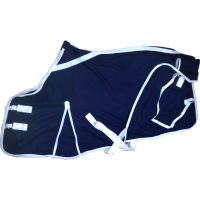 Turnout winter Navy Blue fleece horse rugs with rust proof fittings 