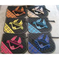 Genuine imported material Colorful dressage saddle pads with fly veils for horse 