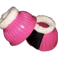 Genuine imported quality Rubber horse pink bell boots with mink 