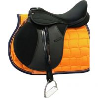 Genuine imported Synthetic show status horse saddle and saddle pad Orange with rust proof fitting 