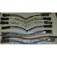 Genuine leather Colorful horse Crystals V-Shaped browbands , size pony,cob,full