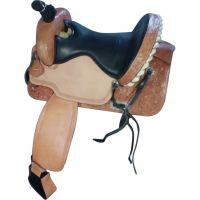 Genuine imported Quality leather western saddle Natural with rust proof fitting 