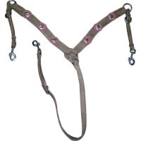 Genuine imported leather western Breastplate pink with rust proof fittings