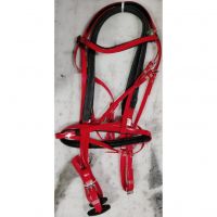 Genuine imported PVC horse Riding bridle Red with rust proof Steel fittings And PVC reins