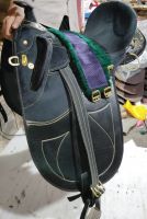 Genuine imported Synthetic Australian stock saddle Black with rust proof fittings