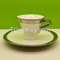 Porcelain silver cup&saucer set