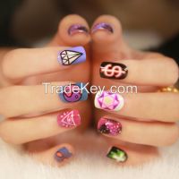 Stylish Mustache Design 3D Nail Wraps Decoration Rhinestones Nail Sticker Artificial Nail Art Products