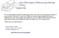 All Vehicles Engines and Chassis Steam Cleaning