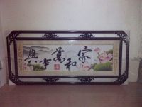 Handmade cross stitch finish product----Harmony Brings Wealth(Lotus edition)