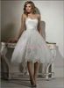 Organza Strapless Sweetheart Neckline With Rouched Bodice In Short A Line 2013 Tea Length Wedding Dresses