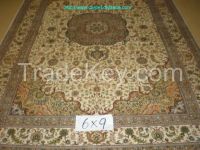 handmade silk persian untique carpet