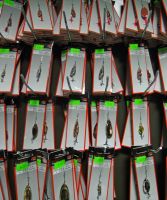Fishing lures, spinners and wobblers.
