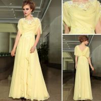 yellow long dresses for mother bride