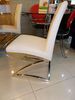 white PU leather Z shaped dining chair