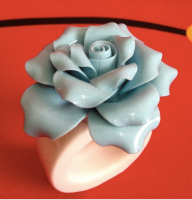 Ceramic Napkin Ring With Flower
