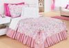 Lovely Pink Printed Microfiber Patchwork Quilt