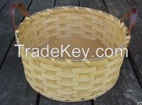 Cheap Handmade Woodchip Basket With Knob.