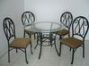 Metal dining table and chair