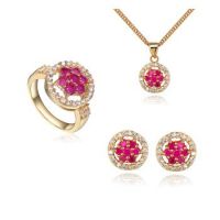 Elegant bridal jewelry set with ruby