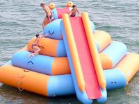 inflatable four-layer bottoms with two slides
