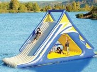 inflatable water games with slide and triangle hole