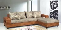 Garden corner rattan sofa with lounge chair furniture set