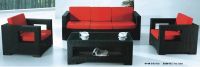 Outdoor garden rattan sofa set furniture with cushions solution