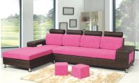 Rattan corner sofa set furniture with lounge chair designs