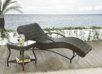 Outdoor patio rattan chaise lounge chairs set furniture supplier