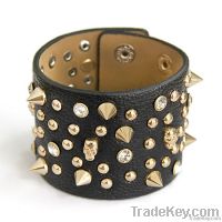 Fashion Genuine Leather Revit Alloy Bracelet