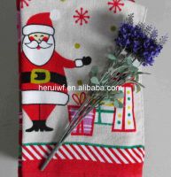 Face towel 100% cotton fabric printed with santa claus