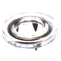 0130020 PLASTIC TRANSPARENT AND BRASS PRONG PING SNAP CAP