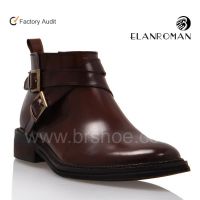 High class leather men boot with customized logo