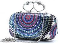 Shinny Heart Top PU Lady Party  Evening Bag For Women