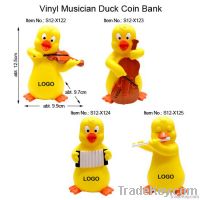 Vinyl Musician Duck Coin Bank