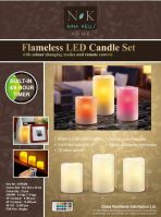 Flameless LED candle set with color changing modes and remote control