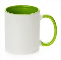 green handle inner color ceramic tea cups