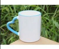 color handle ceramic coffee mug