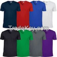 Trendy V-neck polyster T-shirt